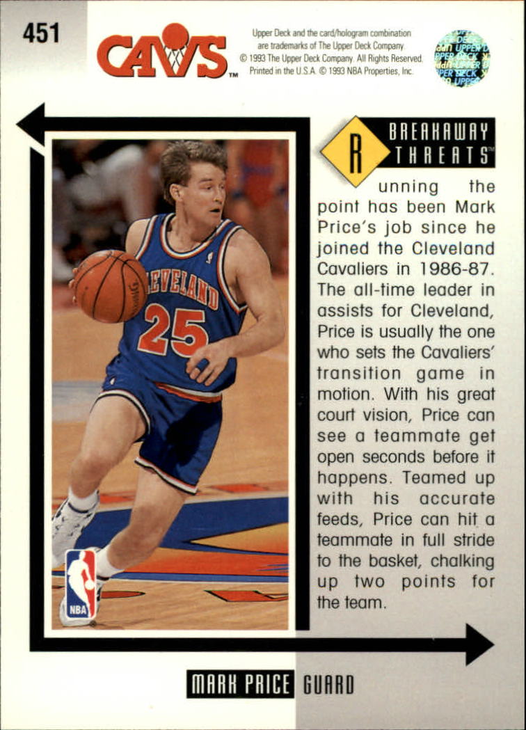 thumbnail 405  - 1993/1994 Upper Deck Basketball Part 2 Main Set Cards #250 to #499