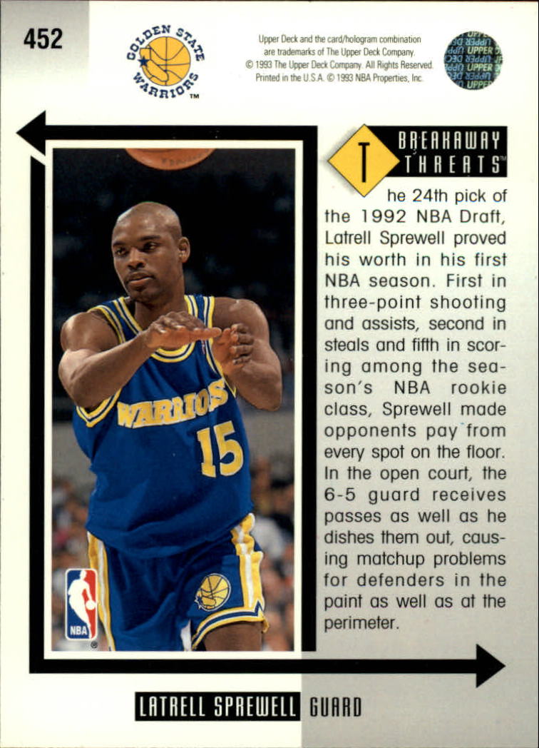 thumbnail 407  - 1993/1994 Upper Deck Basketball Part 2 Main Set Cards #250 to #499