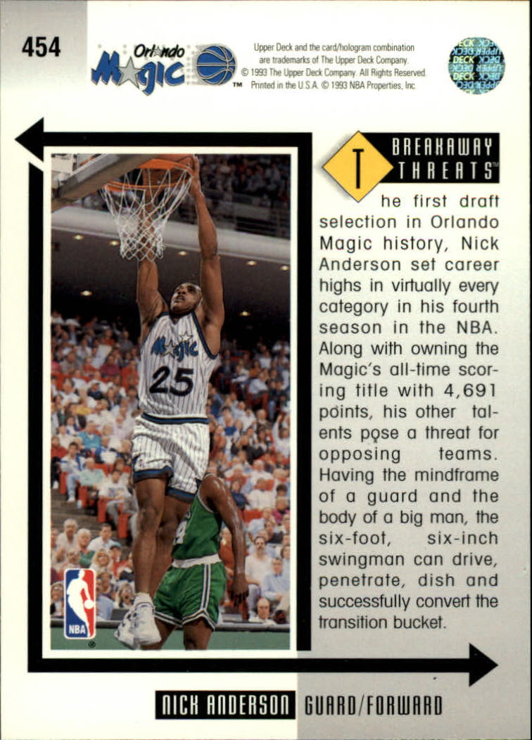 thumbnail 411  - 1993/1994 Upper Deck Basketball Part 2 Main Set Cards #250 to #499