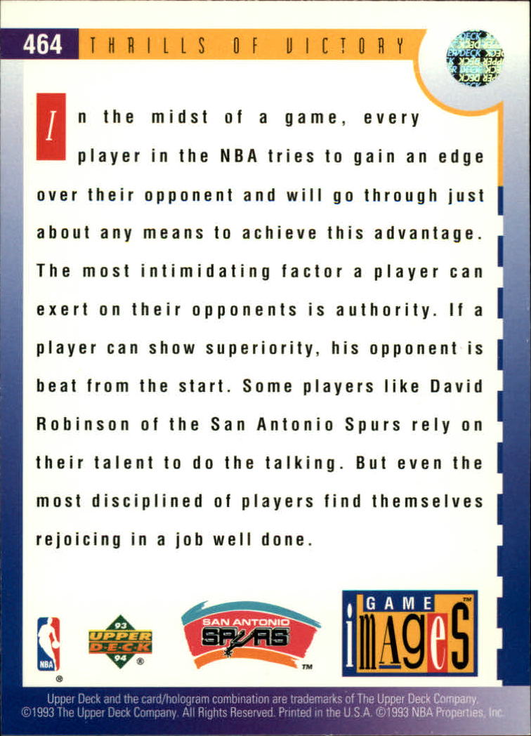 thumbnail 401  - 1993-94 Upper Deck Basketball Card Pick 263-510