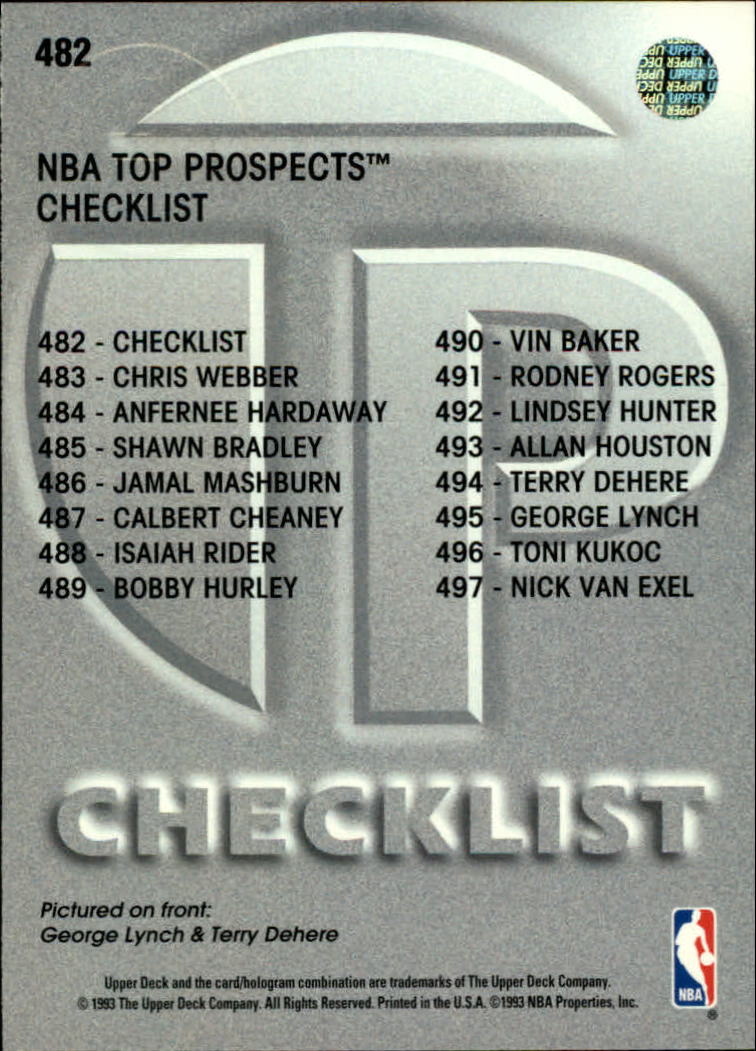 thumbnail 435  - 1993-94 Upper Deck Basketball Card Pick 263-510