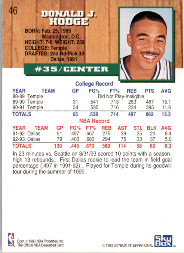 thumbnail 93  - A7935- 1993-94 Hoops Basketball Card #s 1-250 -You Pick- 10+ FREE US SHIP