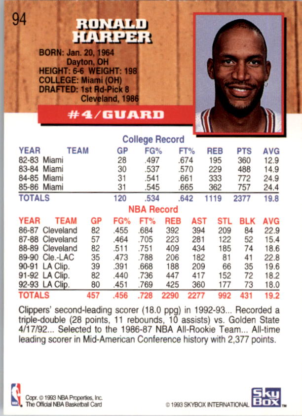 thumbnail 185  - 1993-94 Hoops Basketball Card Pick 1-250