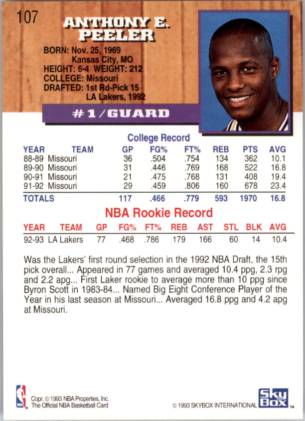 thumbnail 215  - A7935- 1993-94 Hoops Basketball Card #s 1-250 -You Pick- 10+ FREE US SHIP