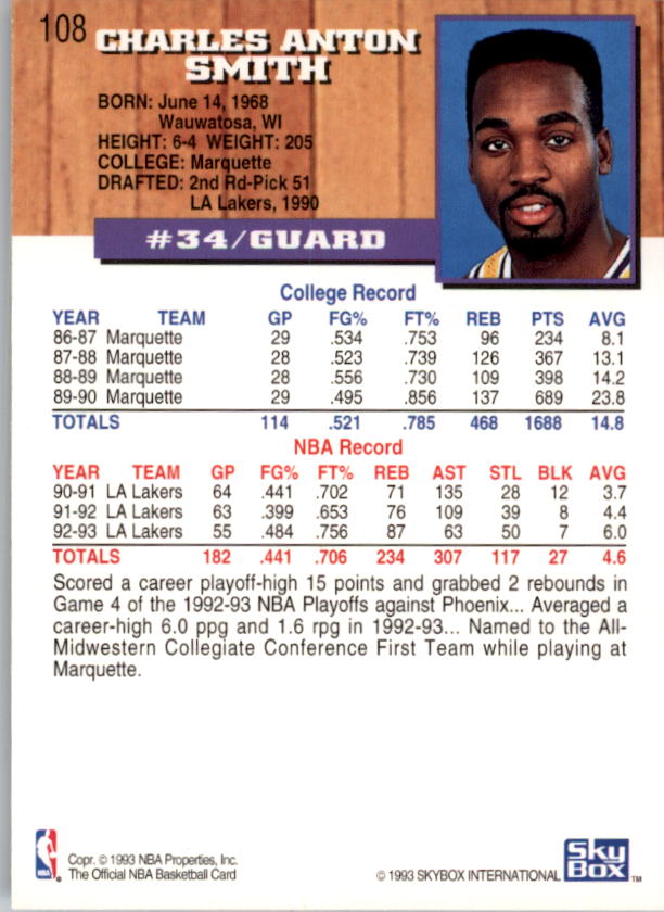 thumbnail 217  - A7935- 1993-94 Hoops Basketball Card #s 1-250 -You Pick- 10+ FREE US SHIP