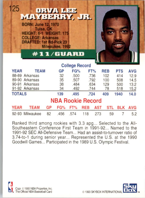 thumbnail 247  - 1993-94 Hoops Basketball #1-250 - Your Choice GOTBASEBALLCARDS