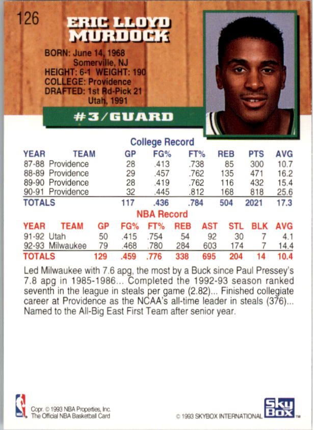 thumbnail 249  - 1993-94 Hoops Basketball Card Pick 1-250