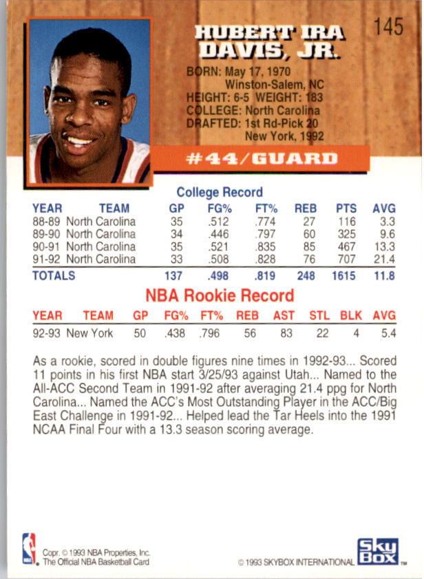 thumbnail 287  - 1993-94 Hoops Basketball Card Pick 1-250