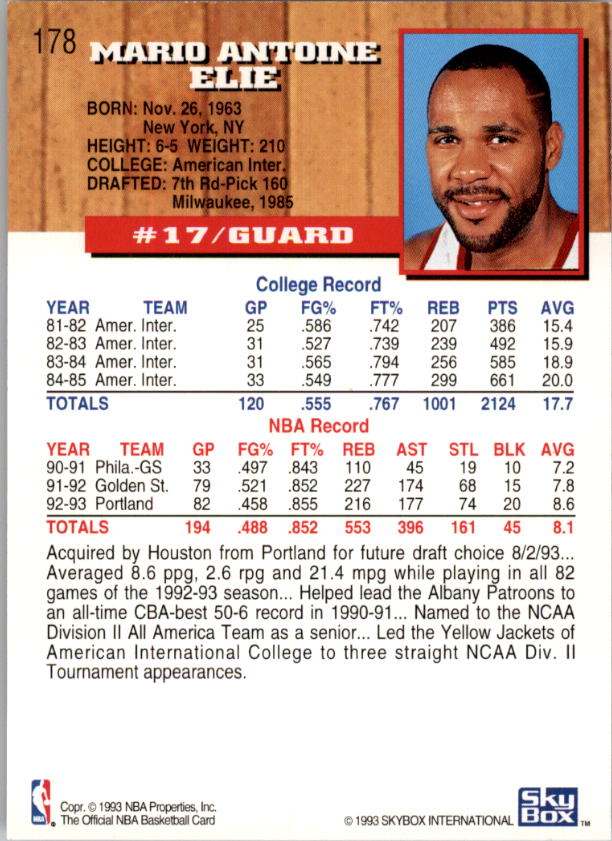 thumbnail 353  - 1993-94 Hoops Basketball Card Pick 1-250