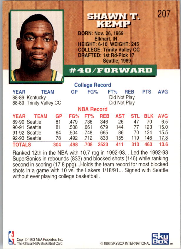 thumbnail 411  - 1993-94 Hoops Basketball #1-250 - Your Choice GOTBASEBALLCARDS