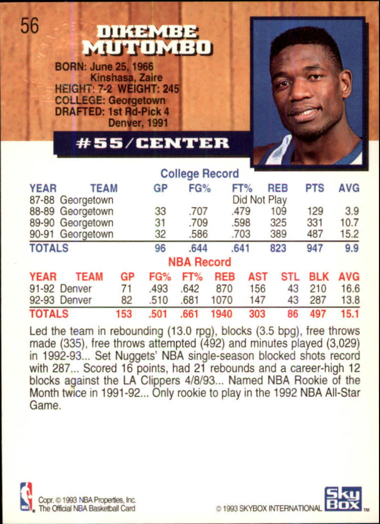 thumbnail 57  - 1993-94 Hoops Fifth Anniversary Gold Basketball Card Pick 1-165