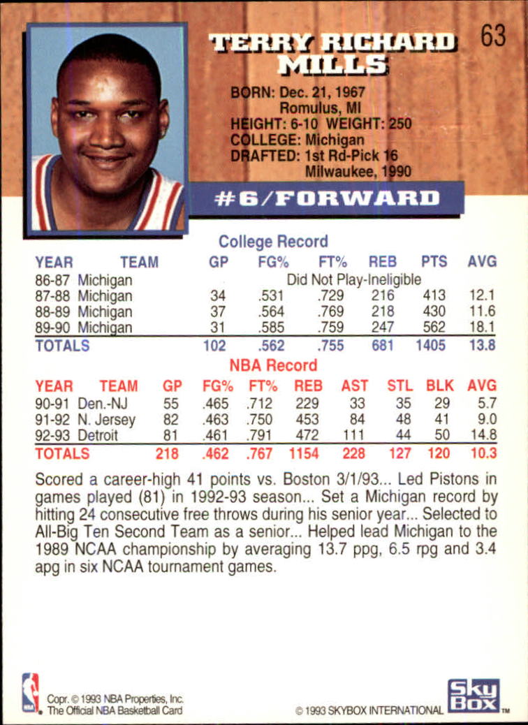 thumbnail 65  - 1993-94 Hoops Fifth Anniversary Gold Basketball Card Pick 1-165