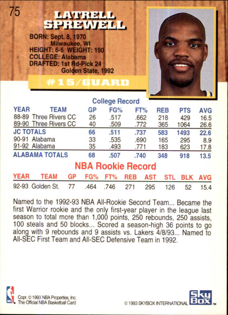 thumbnail 79  - 1993-94 Hoops Fifth Anniversary Gold Basketball Card Pick 1-165