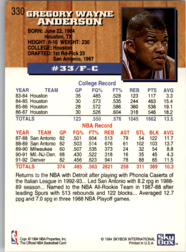 thumbnail 175  - 1993-94 Hoops Fifth Anniversary Gold Basketball Card Pick