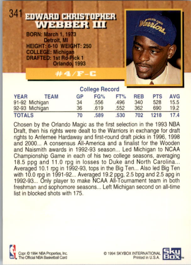 thumbnail 195  - 1993-94 Hoops Fifth Anniversary Gold Basketball Card Pick