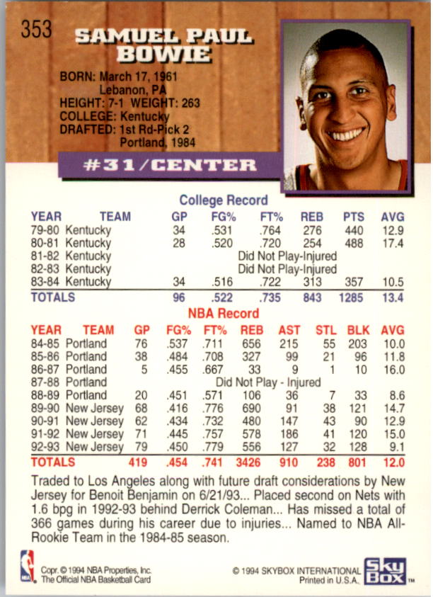 thumbnail 219  - 1993-94 Hoops Fifth Anniversary Gold Basketball Card Pick