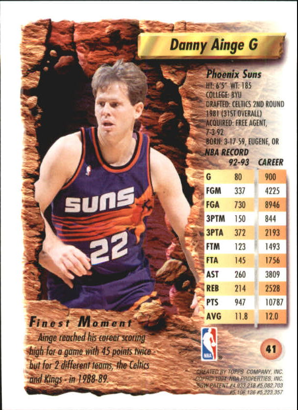 1993/1994 Finest Basketball Part 1 Main Set Cards #1 to #220 - Picture 79 of 411
