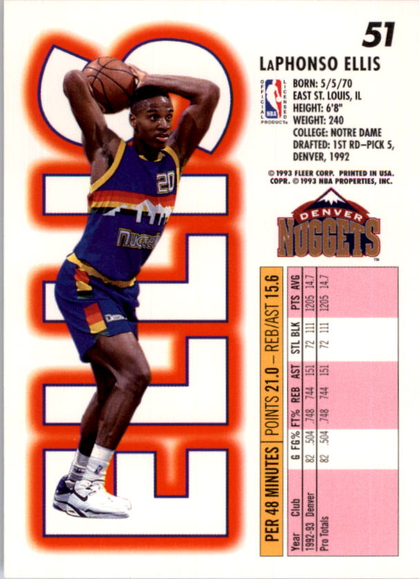1993-94 Fleer Basketball Card Pick 1-250 - Picture 101 of 489