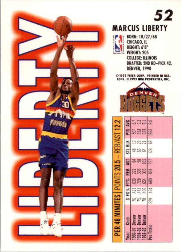 1993-94 Fleer Basketball Card Pick 1-250 - Picture 103 of 489