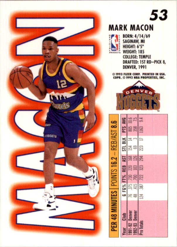 1993-94 Fleer Basketball Card Pick 1-250 - Picture 105 of 489