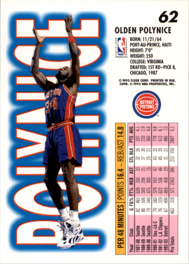 1993-94 Fleer Basketball Card Pick 1-250 - Picture 123 of 489