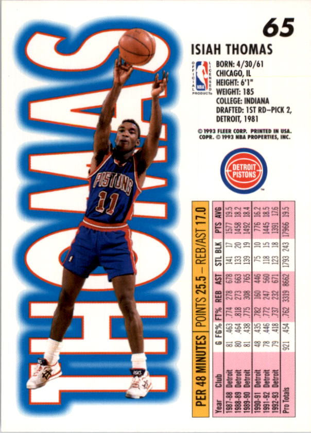 1993-94 Fleer Basketball Card Pick 1-250 - Picture 129 of 489