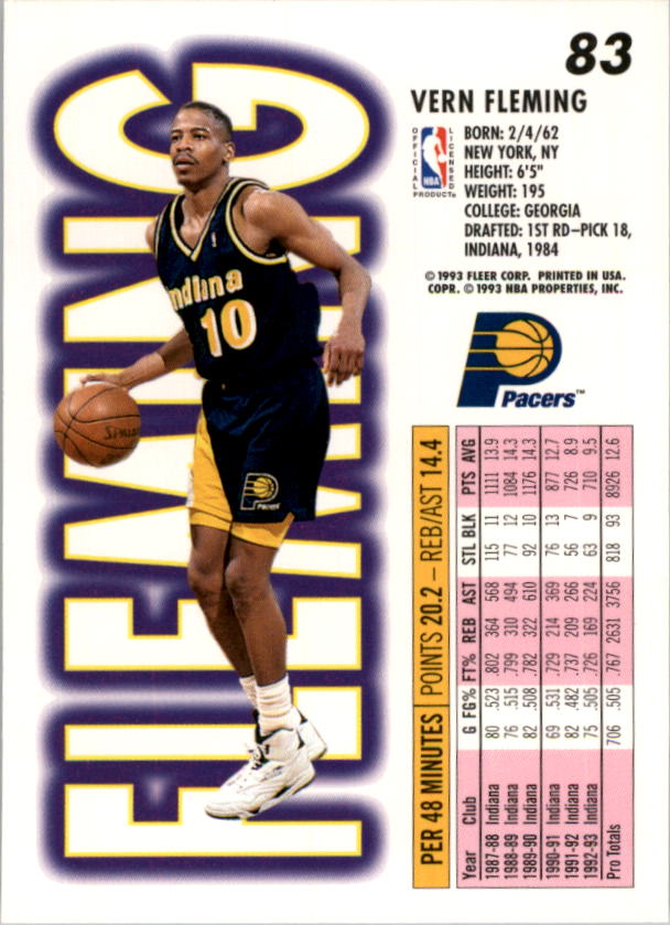 1993-94 Fleer Basketball Card Pick 1-250 - Picture 165 of 489