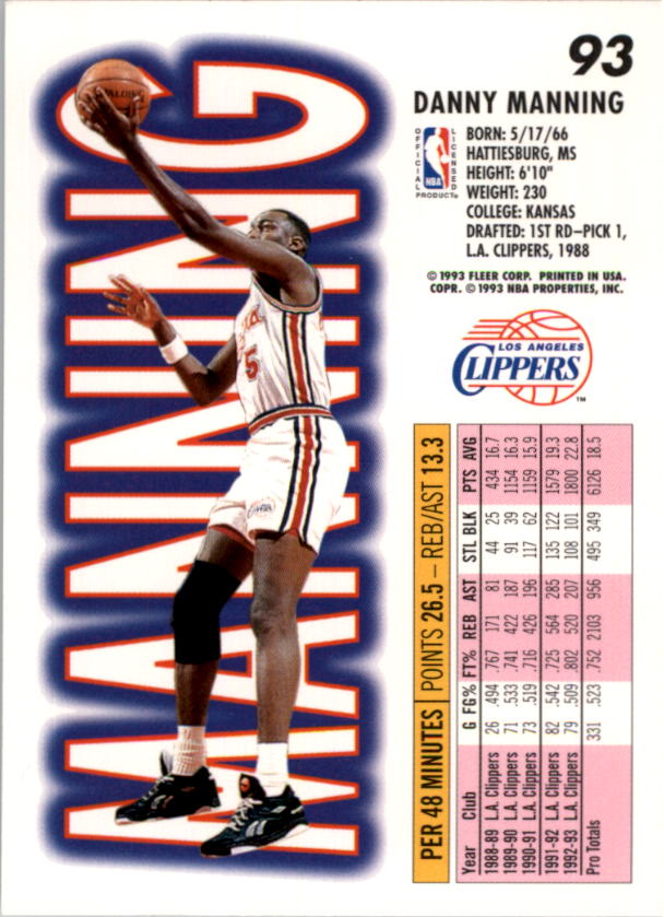 1993-94 Fleer Basketball Card Pick 1-250 - Picture 185 of 489