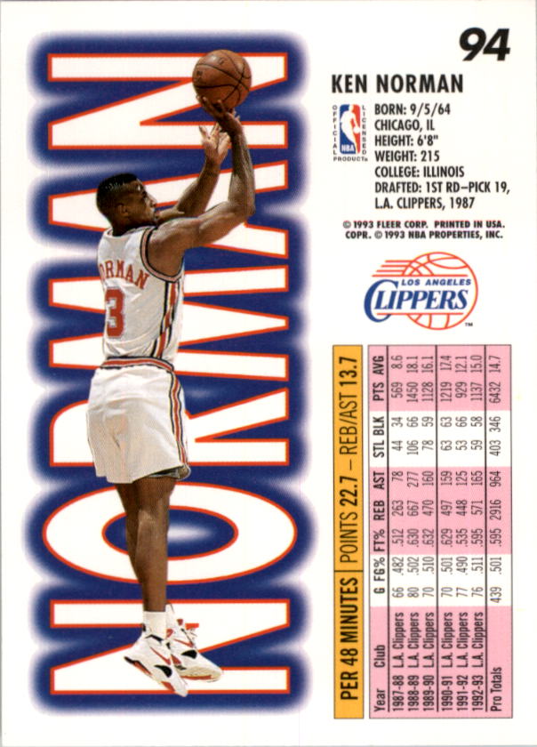 1993-94 Fleer Basketball Card Pick 1-250 - Picture 187 of 489