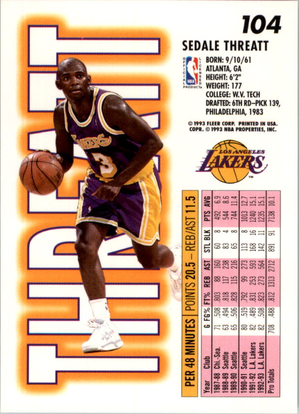 1993-94 Fleer Basketball Card Pick 1-250 - Picture 207 of 489