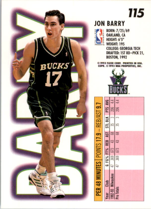 1993-94 Fleer Basketball Card Pick 1-250 - Picture 229 of 489