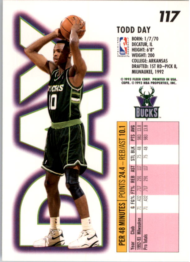 1993-94 Fleer Basketball Card Pick 1-250 - Picture 233 of 489