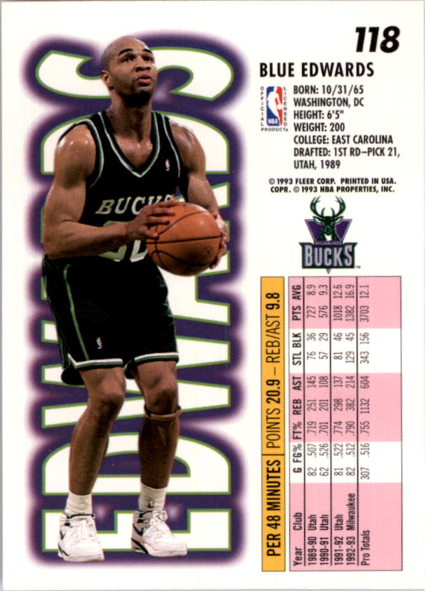 1993-94 Fleer Basketball Card Pick 1-250 - Picture 235 of 489