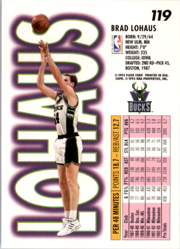 1993-94 Fleer Basketball Card Pick 1-250 - Picture 237 of 489