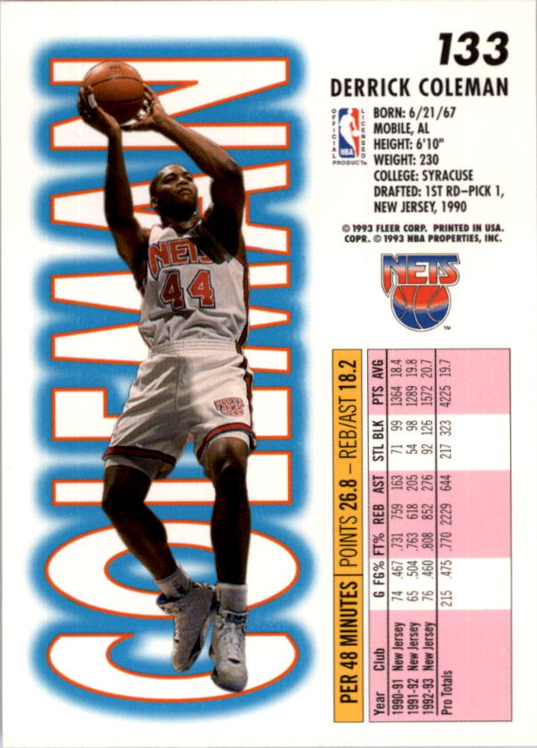 1993-94 Fleer Basketball Card Pick 1-250 - Picture 265 of 489