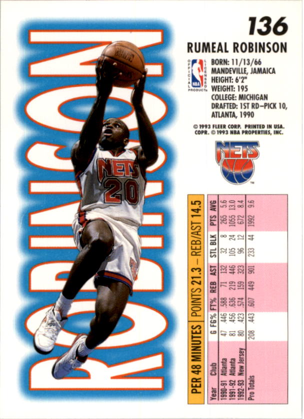 1993-94 Fleer Basketball Card Pick 1-250 - Picture 271 of 489