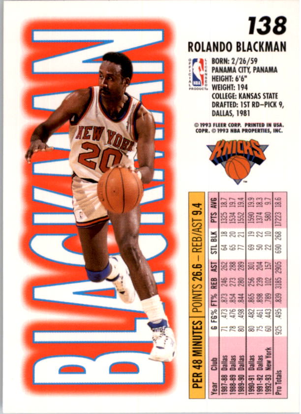 1993-94 Fleer Basketball Card Pick 1-250 - Picture 275 of 489