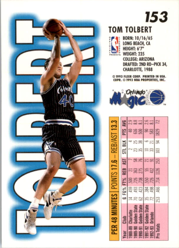 1993-94 Fleer Basketball Card Pick 1-250 - Picture 305 of 489