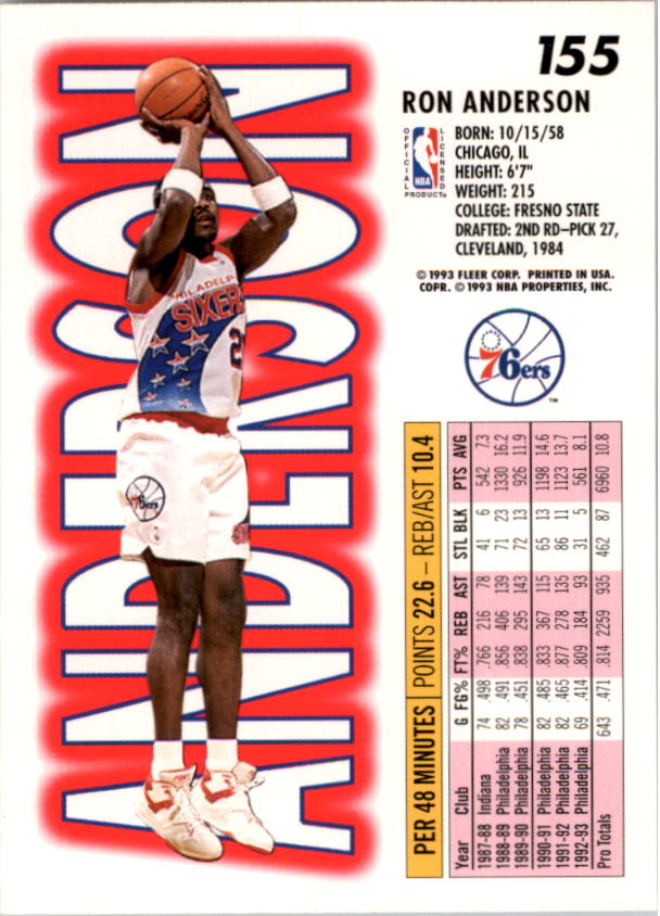 1993-94 Fleer Basketball Card Pick 1-250 - Picture 309 of 489