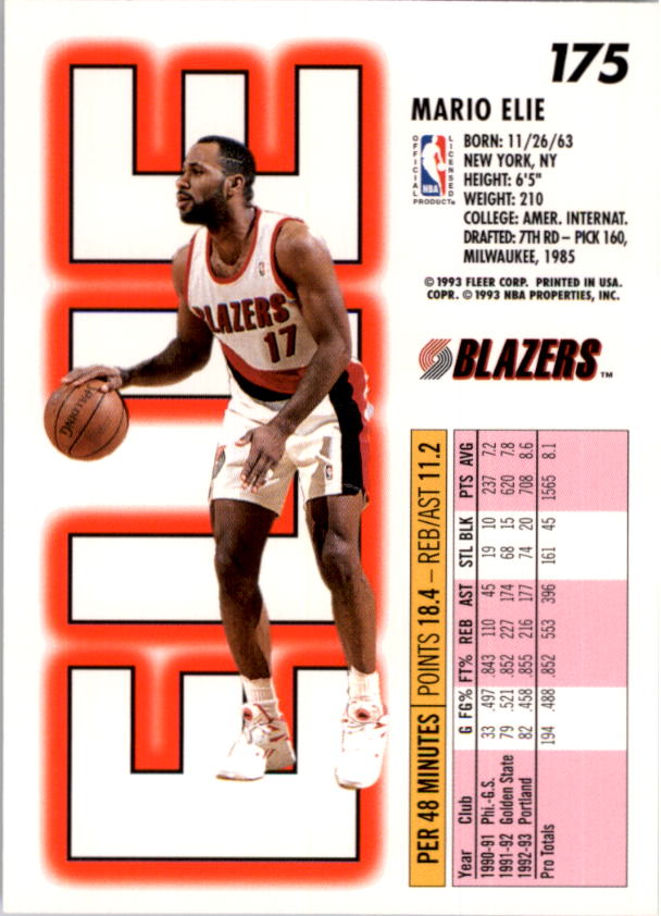 1993-94 Fleer Basketball Card Pick 1-250 - Picture 349 of 489