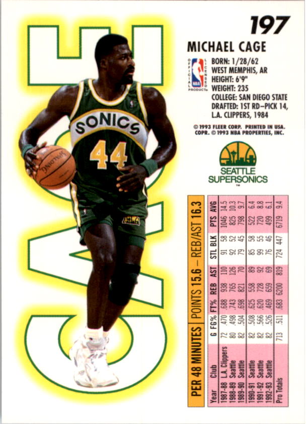 1993-94 Fleer Basketball Card Pick 1-250 - Picture 393 of 489