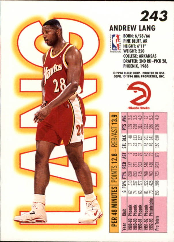 1993-94 Fleer Basketball Card Pick 1-250 - Picture 475 of 489