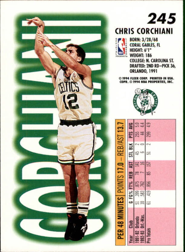 1993-94 Fleer Basketball Card Pick 1-250 - Picture 479 of 489