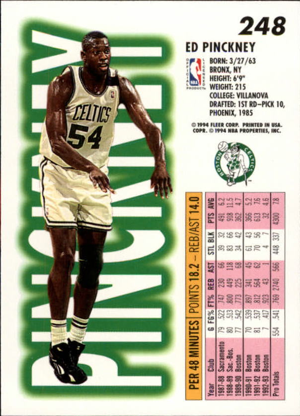 1993-94 Fleer Basketball Card Pick 1-250 - Picture 485 of 489