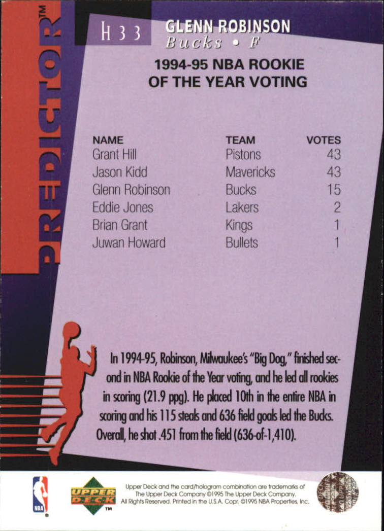 1994/1995 Upper Deck Basketball Part 2 Insert Cards - Picture 13 of 31