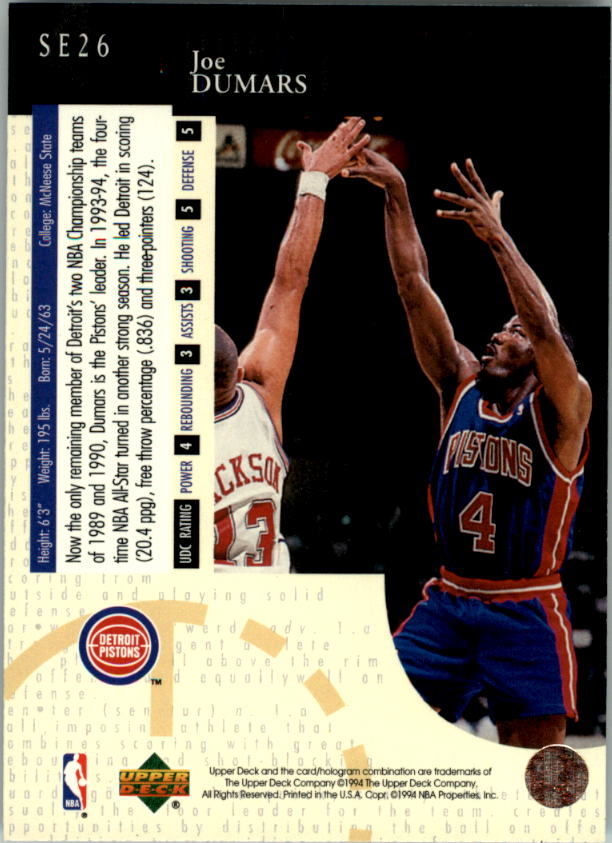 1994/1995 Upper Deck Basketball Part 3 Special Edition and Gold Cards - Picture 45 of 216
