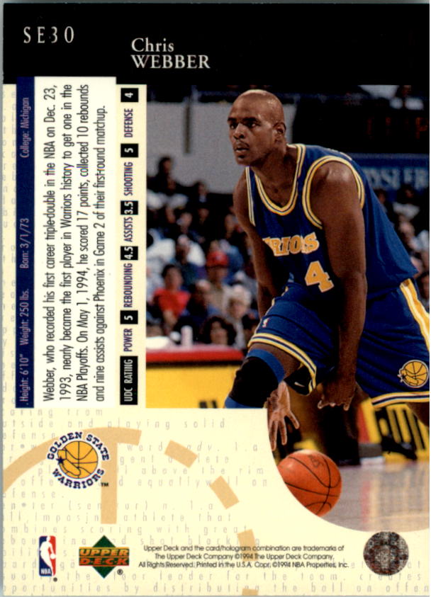 1994/1995 Upper Deck Basketball Part 3 Special Edition and Gold Cards - Picture 51 of 216