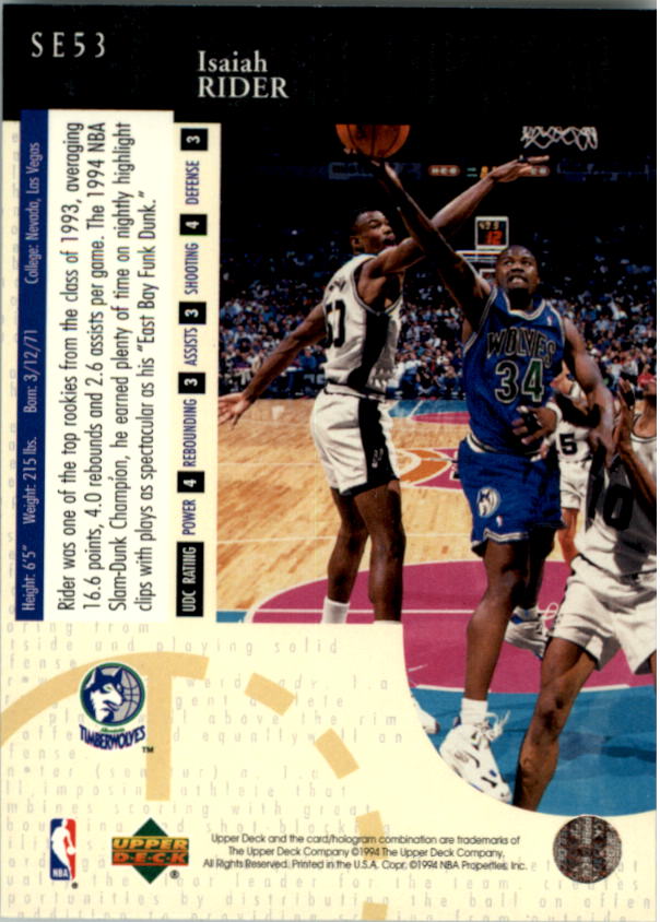 1994/1995 Upper Deck Basketball Part 3 Special Edition and Gold Cards - Picture 89 of 216