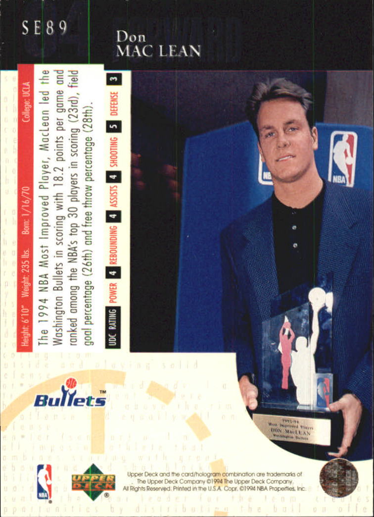 1994/1995 Upper Deck Basketball Part 3 Special Edition and Gold Cards - Picture 141 of 216