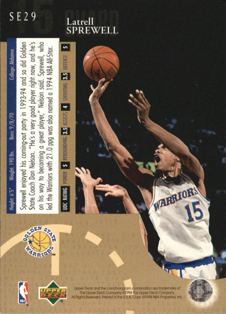 1994/1995 Upper Deck Basketball Part 3 Special Edition and Gold Cards - Picture 206 of 216